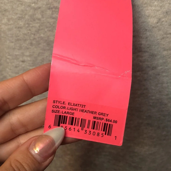 Betsey Johnson performance heather grey cotton lace up sleeve sweater top NWT - Picture 4 of 6